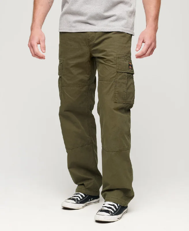 Organic Cotton Baggy Cargo Pants | Drab Olive Green