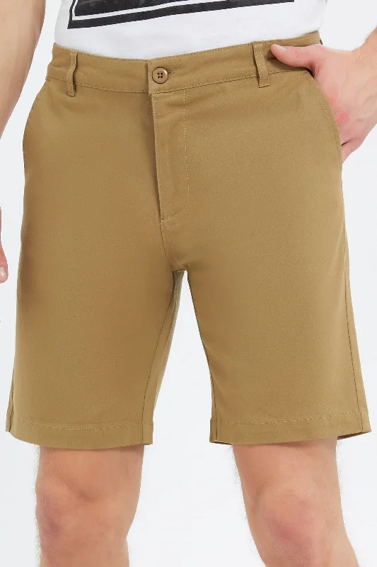 Men Beige Chino Short