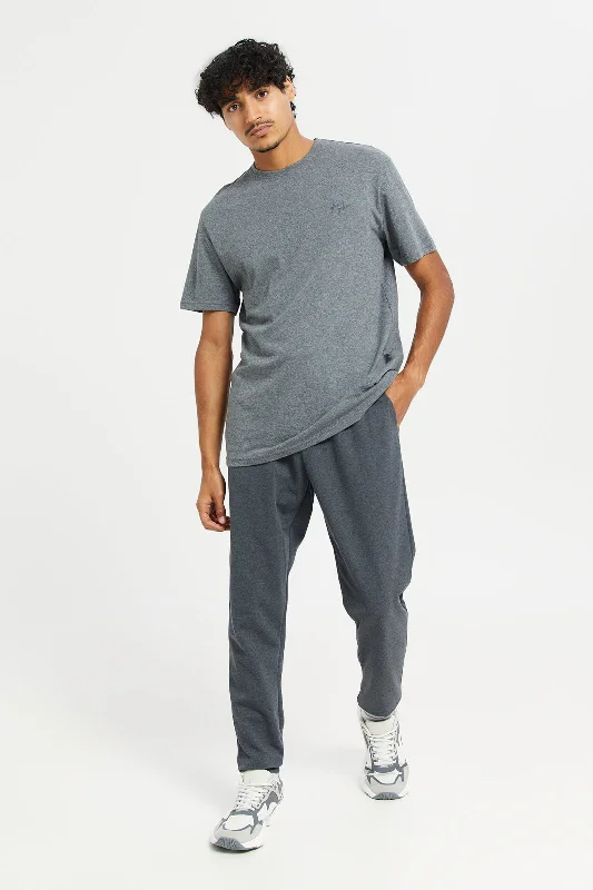 Men Charcoal Pique Joggers