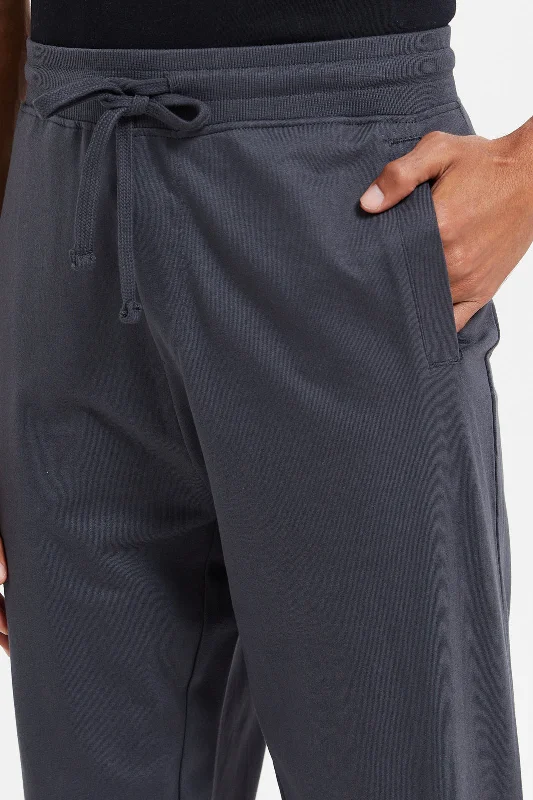 Men Charcoal Plain Joggers