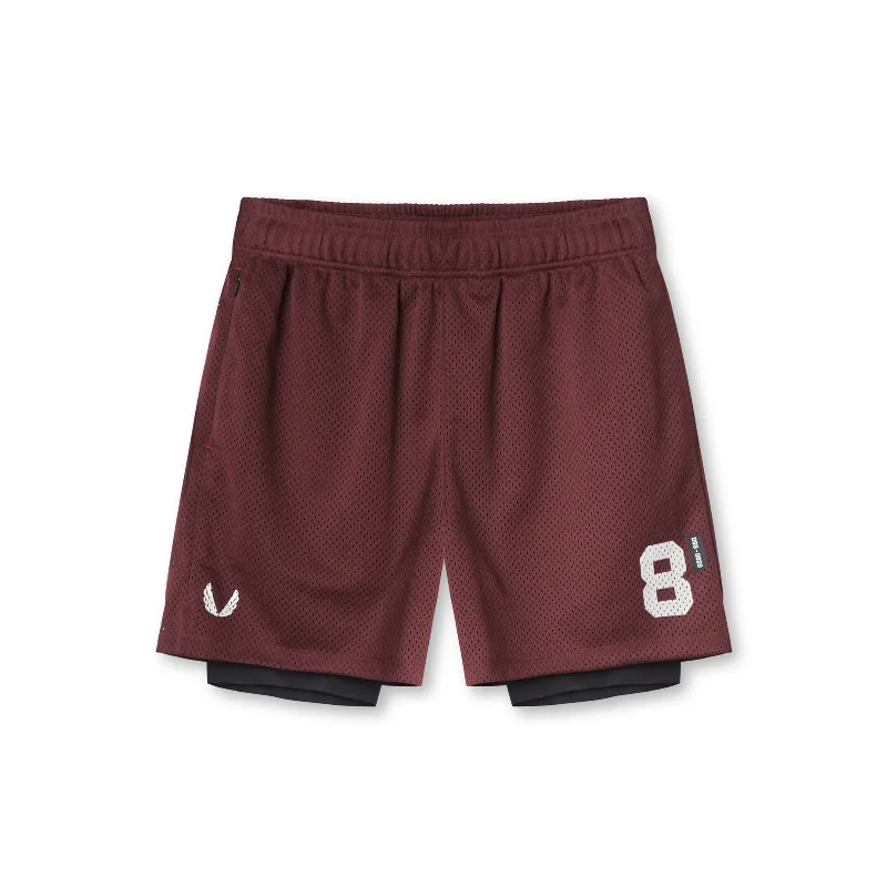 0620. SilverPlus™ Mesh Rec Liner Short - Crimson Red/Black