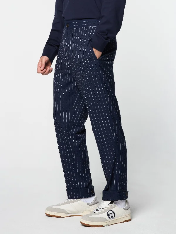 Gessato Suiting Track Pant- Maritime Blue