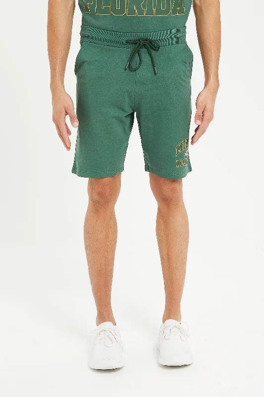 Men Green Printed Lounge Short