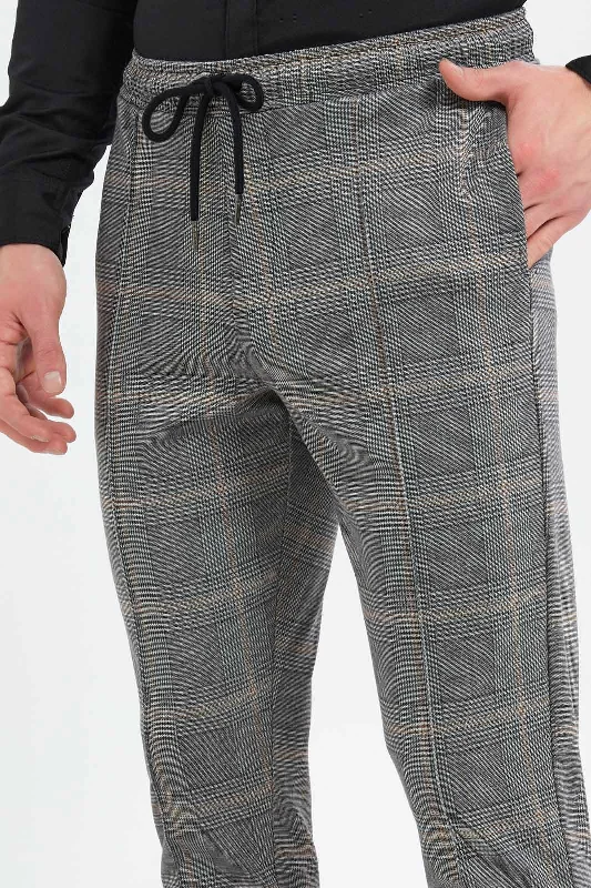 Men Grey Pull-On Trousers