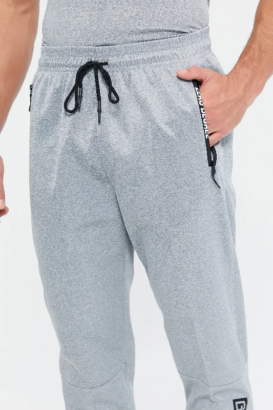 Men Grey Side Print Active Pants