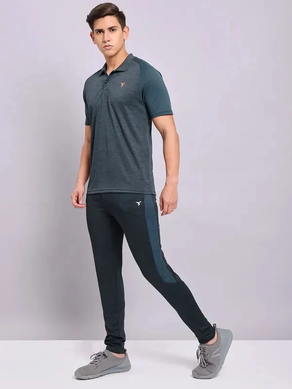 Men Melange Slim Fit Trackpants with TECHNO DRY