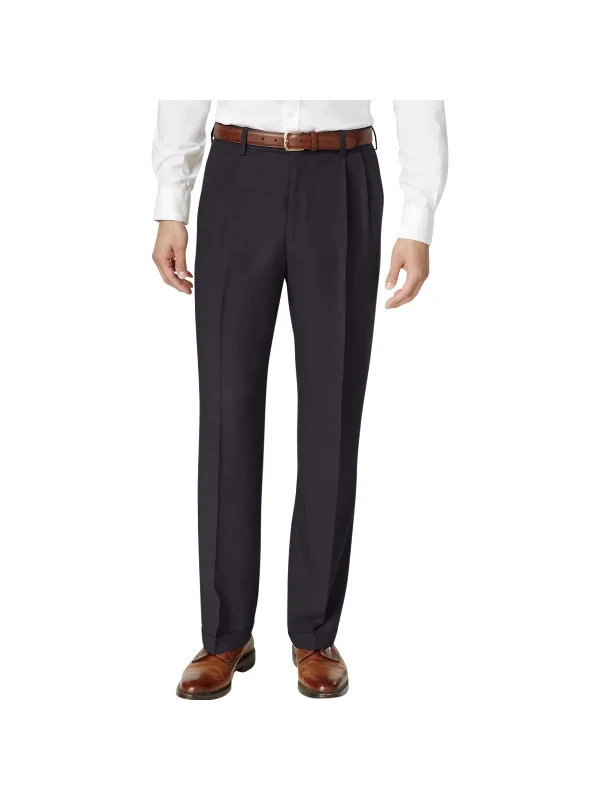 Mens Pleated Classic Fit Dress Pants