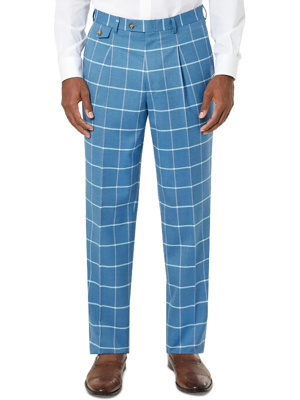 Mens Wool Blend Office Dress Pants