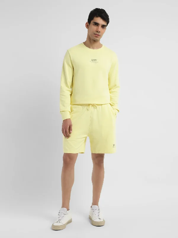 Men's Yellow Regular Fit Shorts