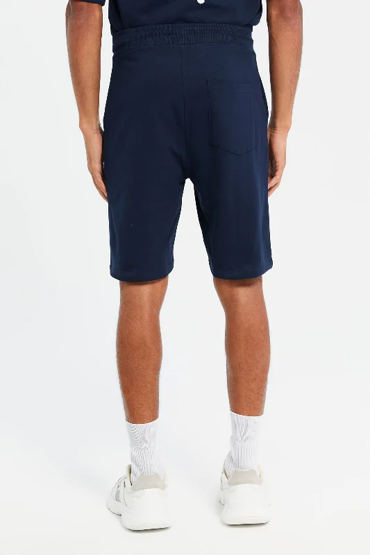 Men Navy Graphic Lounge Shorts