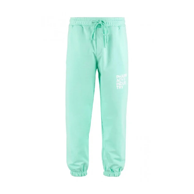 Pharmacy Industry Emerald Cotton Trousers with Logo Men's Detail