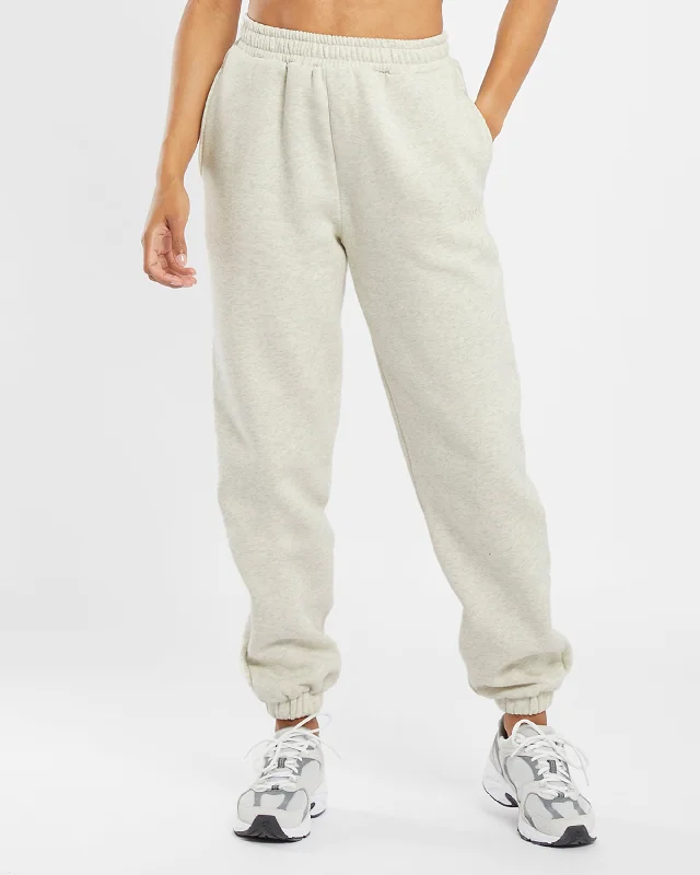 Premium Oversized Joggers - Beige Marl