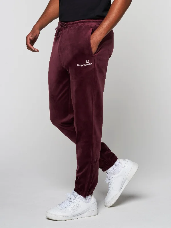 Scopeto Velour Pant-Black Beauty/ Mauve Wine