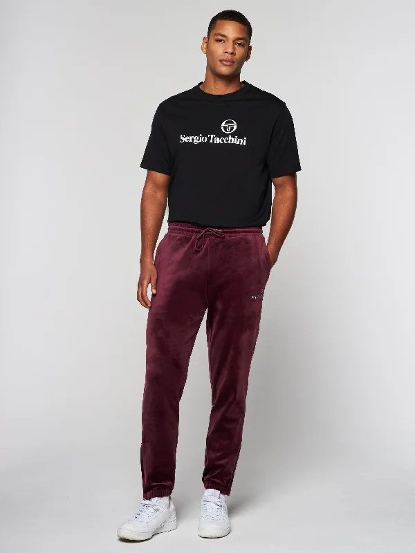 Scopeto Velour Pant-Black Beauty/ Mauve Wine