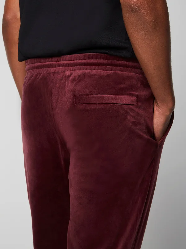 Scopeto Velour Pant-Black Beauty/ Mauve Wine