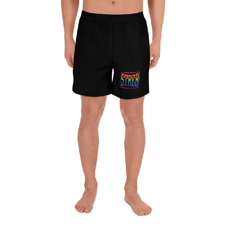 STREB Rainbow Pride Classic Logo Men's Athletic Long Shorts