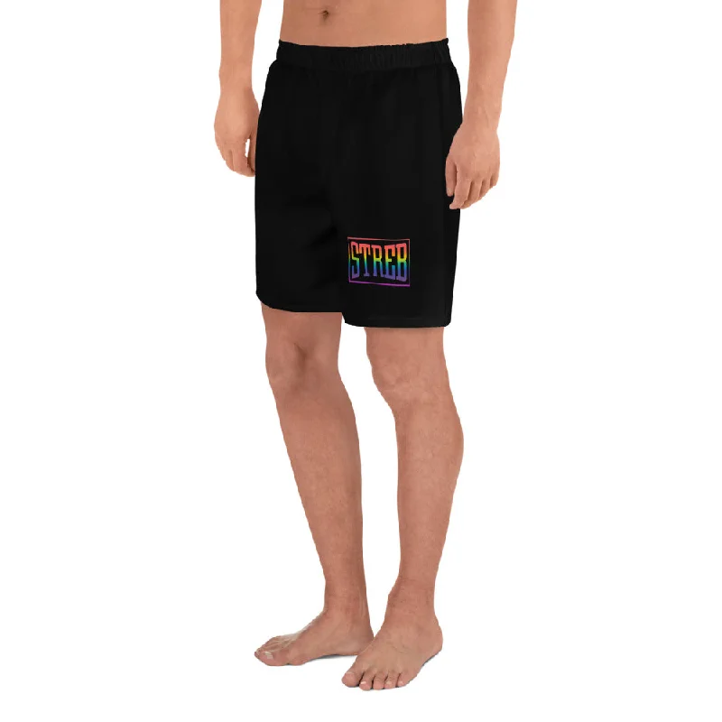 STREB Rainbow Pride Classic Logo Men's Athletic Long Shorts