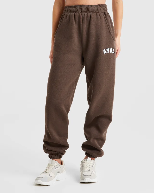 Varsity Oversized Joggers - Brown