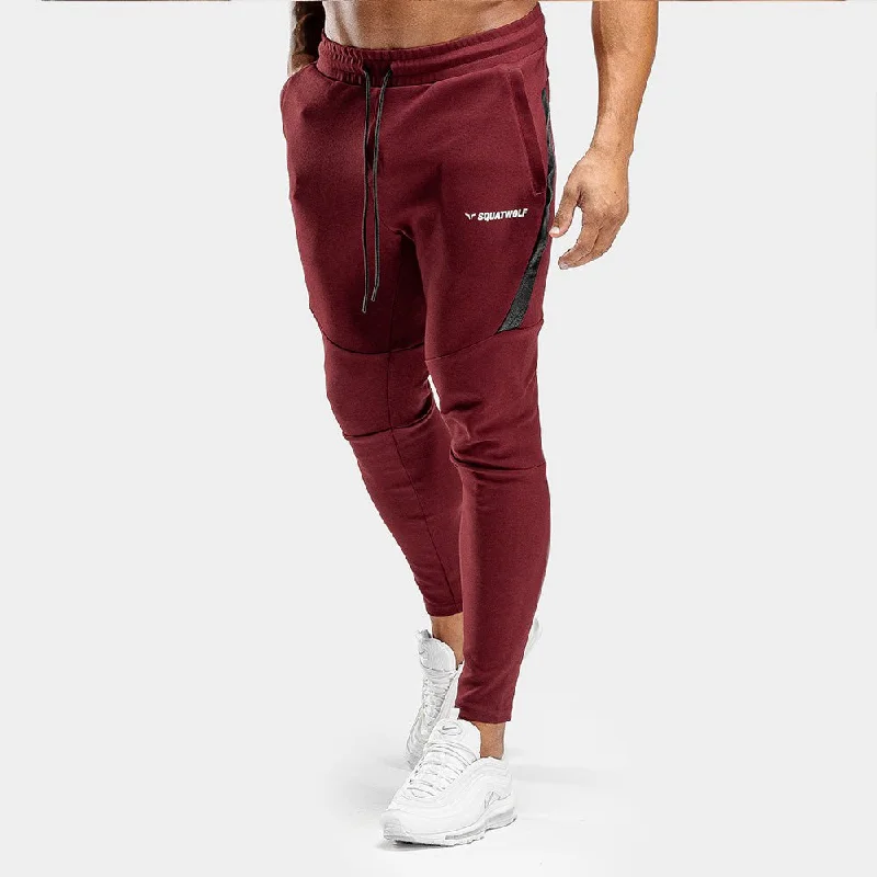 Warrior Jogger Pants - Maroon with Black Panel