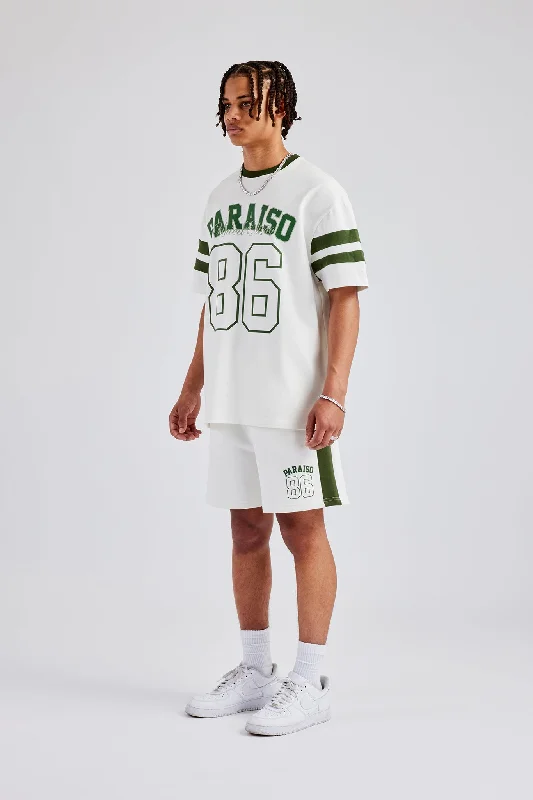 86 Varsity Skater T-Shirt & Short Set - Off White