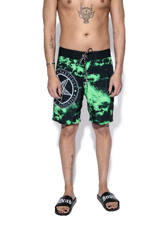 Believe In Yourself - Green Lightning Board Shorts