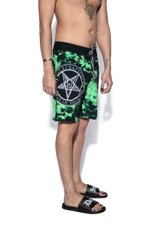 Believe In Yourself - Green Lightning Board Shorts