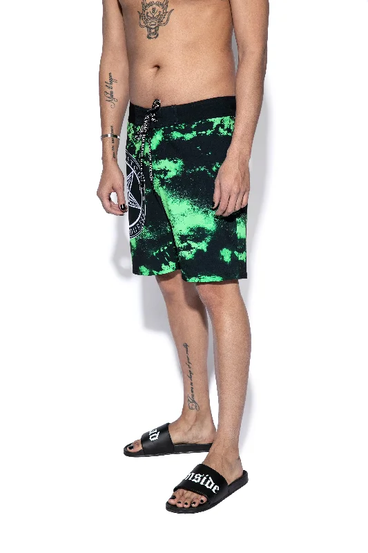 Believe In Yourself - Green Lightning Board Shorts