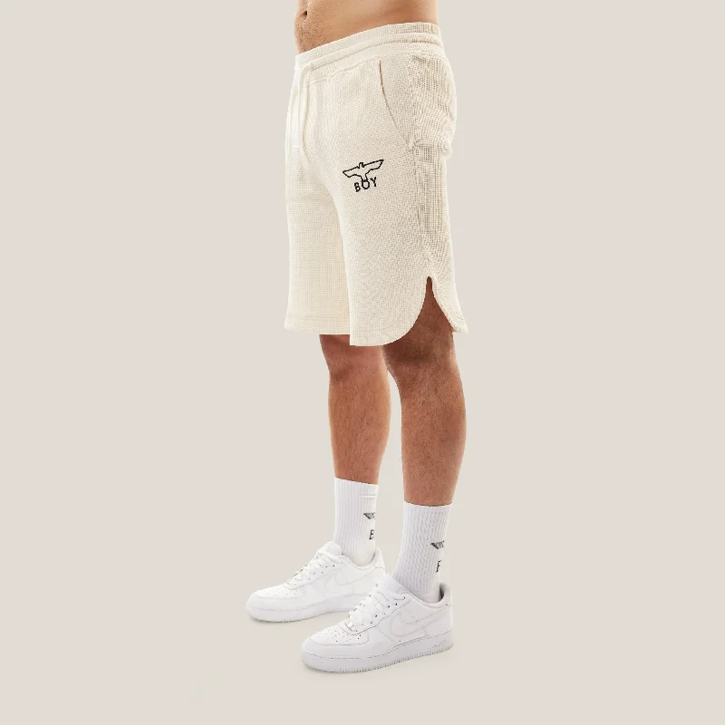 BOY WAFFLE SHORTS - OFF WHITE