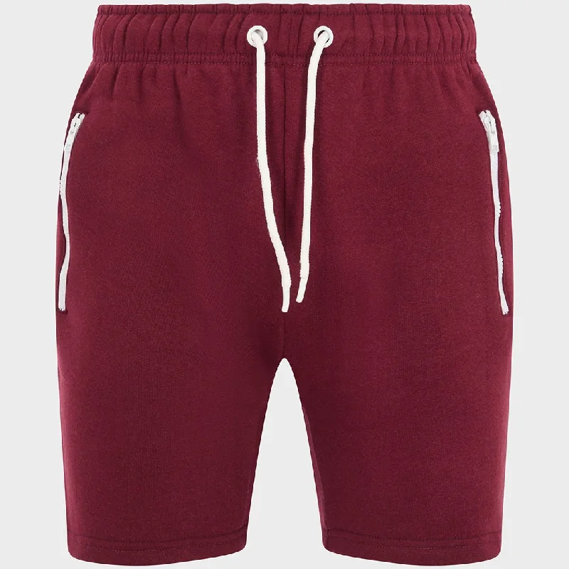 Burgundy 2 Pocket Zip Shorts