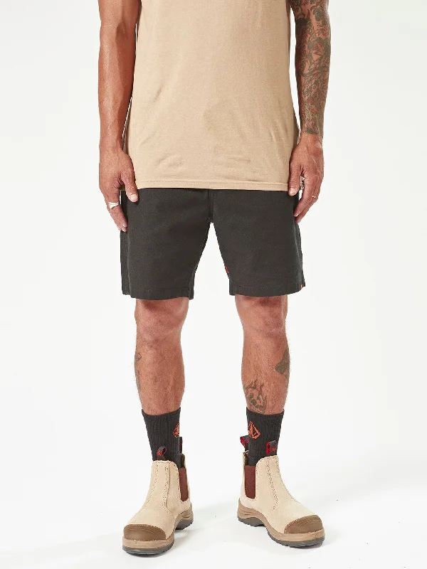 Volcom Workwear Caliper Elastic Waist Shorts - Black