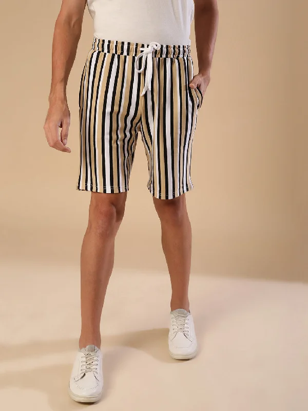 Campus Sutra Men Striped Stylish Sports & Evening Shorts