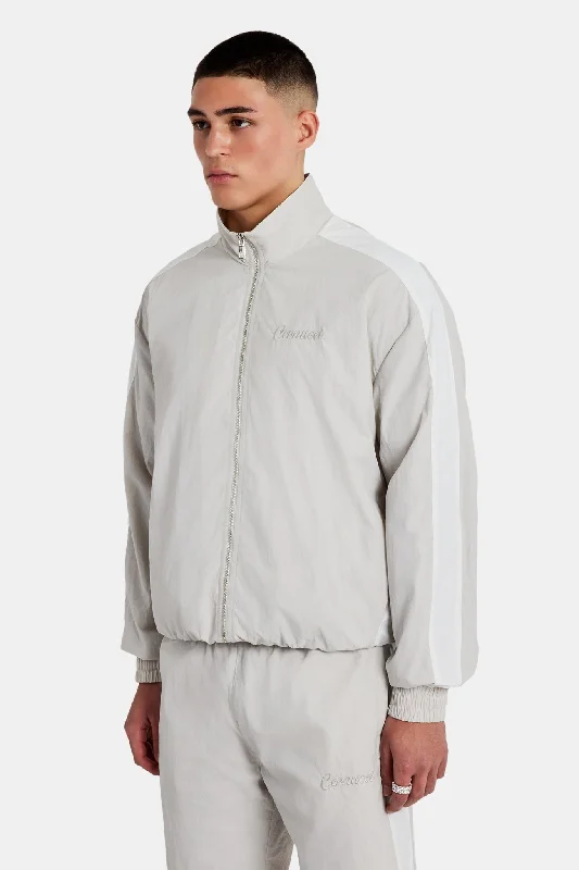 Cernucci Panelled Nylon Track Jacket & Short Set - Stone