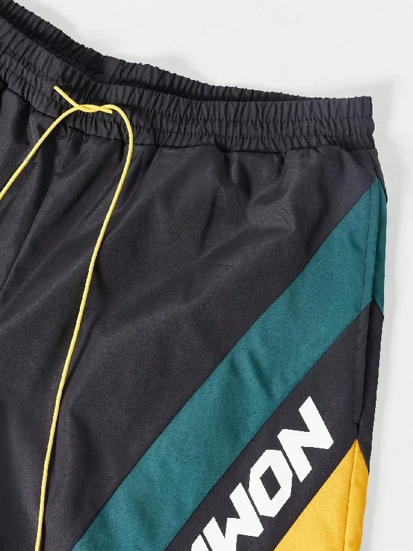 Colorblocked Nylon Shorts With Logo