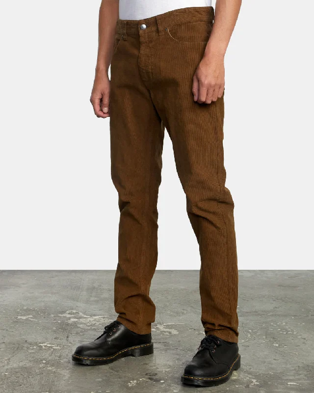 Daggers Pigment Slim Fit Corduroy Pants - Bombay Brown