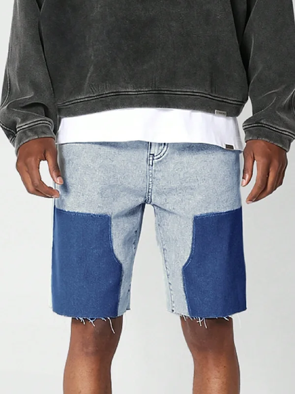 Denim Short With Contrast Carpenter Details