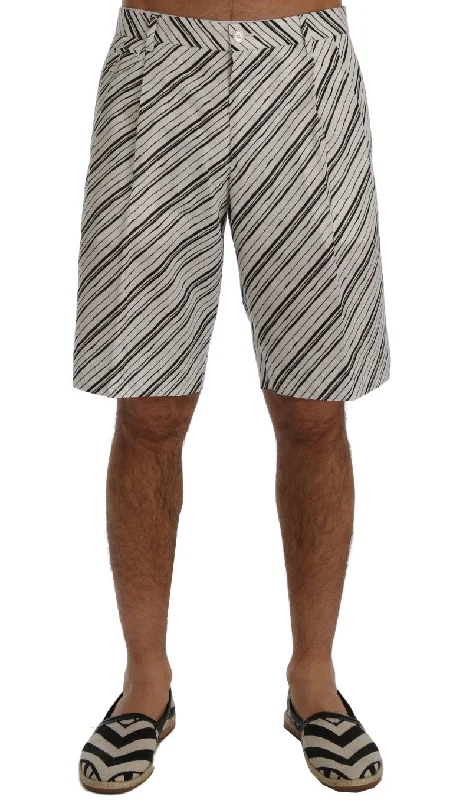 Dolce & Gabbana Elegant Striped Cotton-Linen Men's Shorts