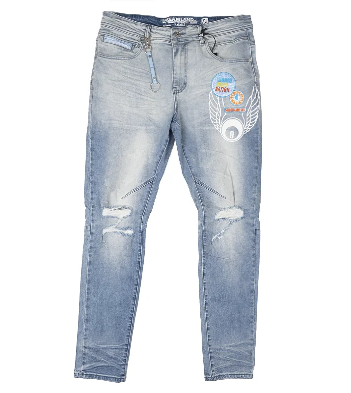 DREAMLAND DENIM JEANS LT STONE WASH - D2302D0782