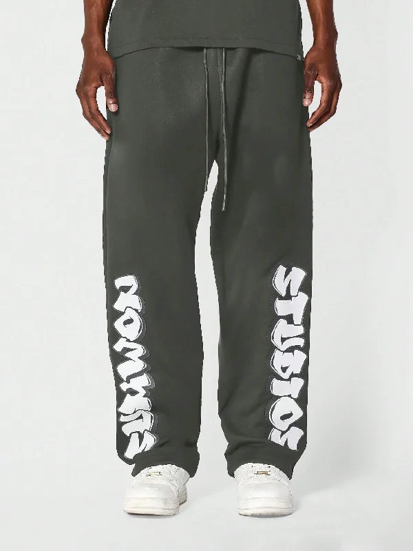 Drop Crotch Jogger Pants With Front Graphic