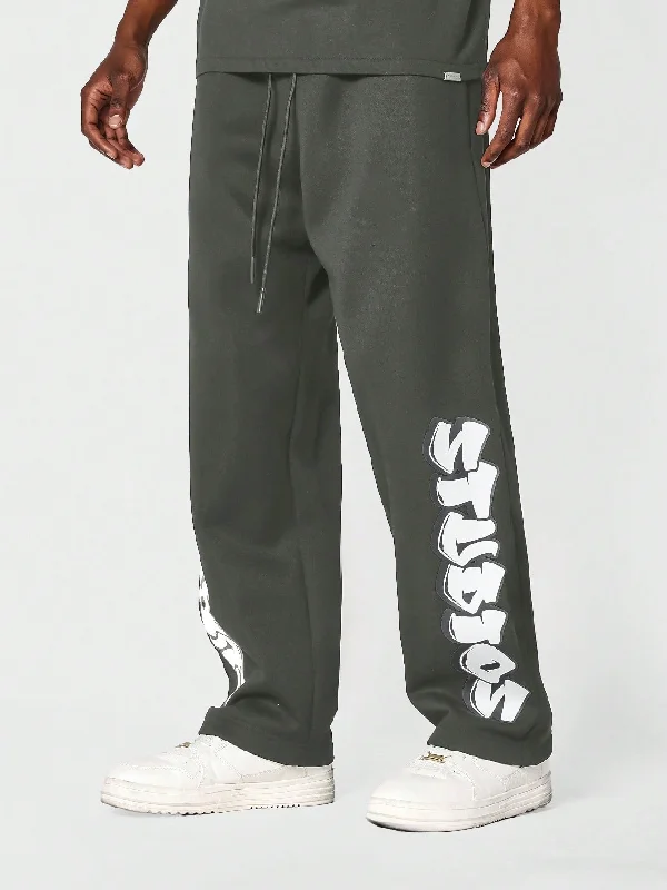 Drop Crotch Jogger Pants With Front Graphic