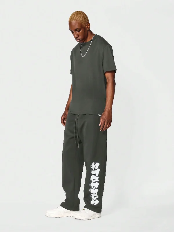 Drop Crotch Jogger Pants With Front Graphic