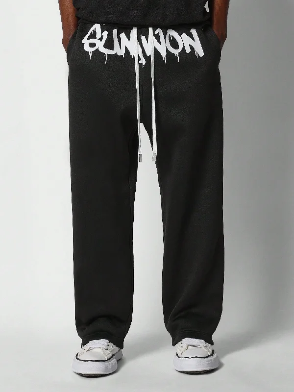 Drop Crotch Jogger Pants With Front Graphic