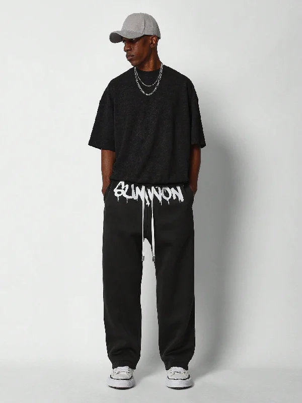 Drop Crotch Jogger Pants With Front Graphic