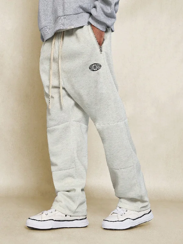 Drop Crotch Jogger With Metal Zipper Detail And Logo Drawcords College Ready