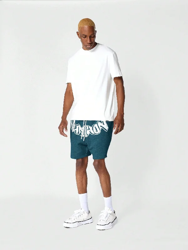 Drop Crotch Shorts With Front Graphic