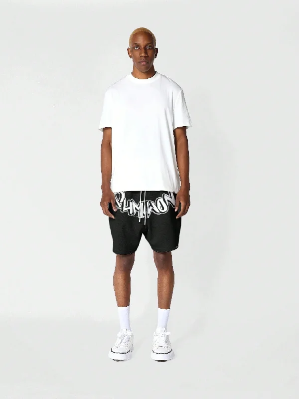 Drop Crotch Shorts With Front Graphic