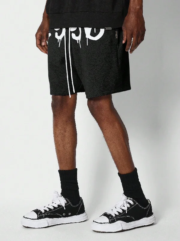 Drop Crotch Shorts With Year Graphic