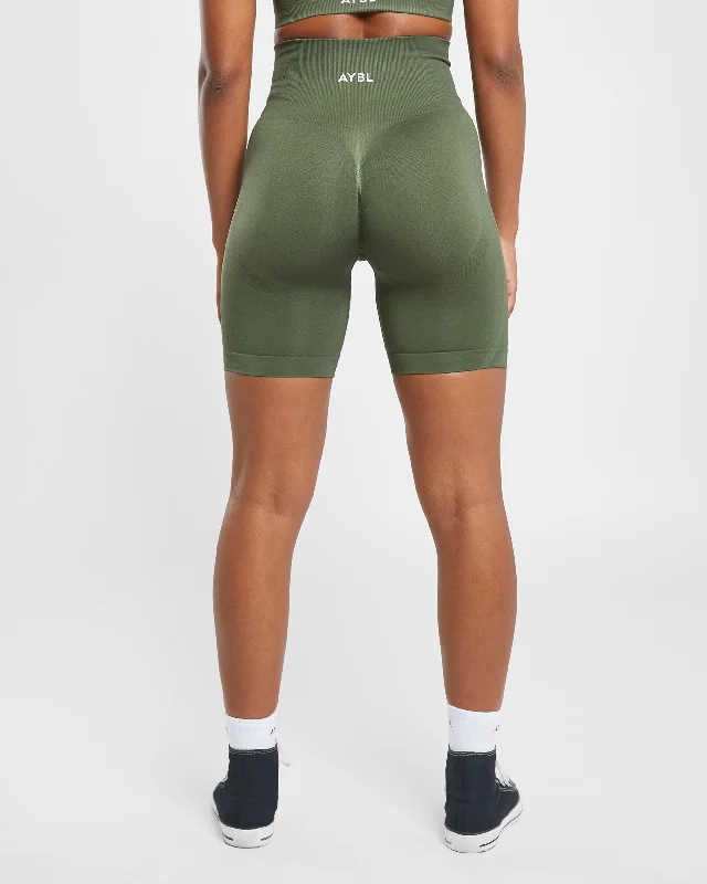 Empower Seamless Cycling Shorts - Khaki Green