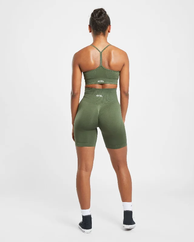 Empower Seamless Cycling Shorts - Khaki Green