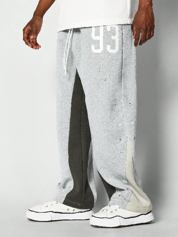 Loose Fit Baggy Joggers With Paint Print