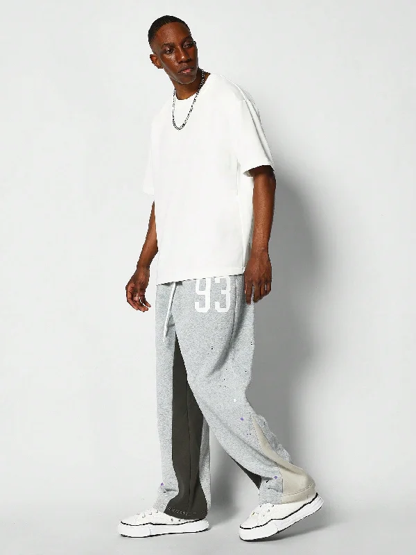 Loose Fit Baggy Joggers With Paint Print